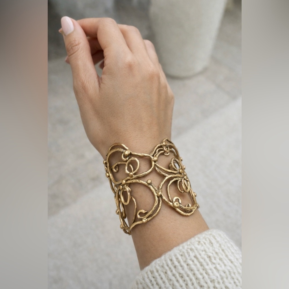 Gold Statement Cuff Bracelet - image 1